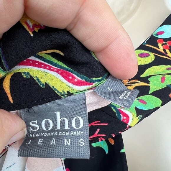 Soho Jeans NY & Co. Dress Asymmetrical Multimedia Mini Size Large - Picture 12 of 14